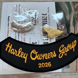 Harley-Davidson Owners Group 2026 Patch & Pin Set
